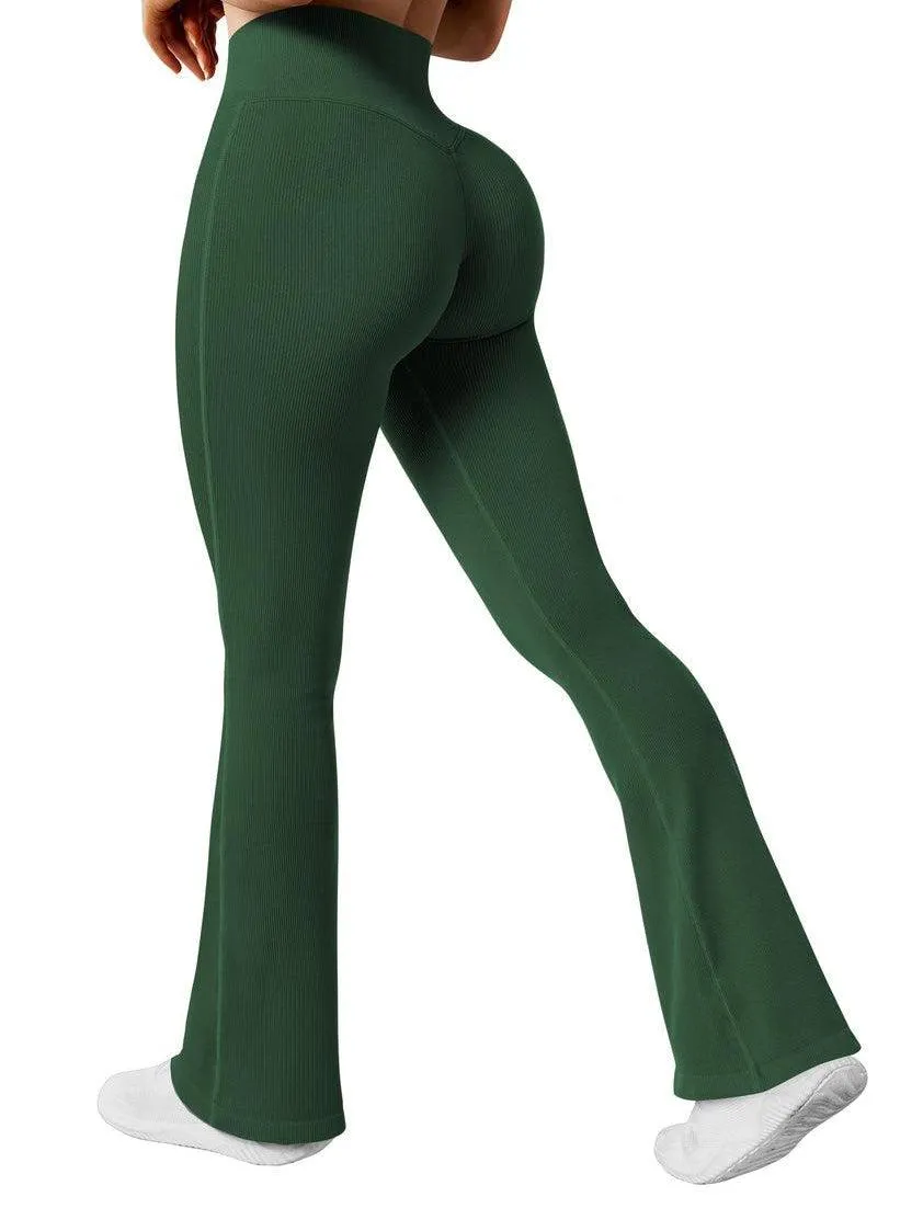 Seamless Ribbed Flare Leggings