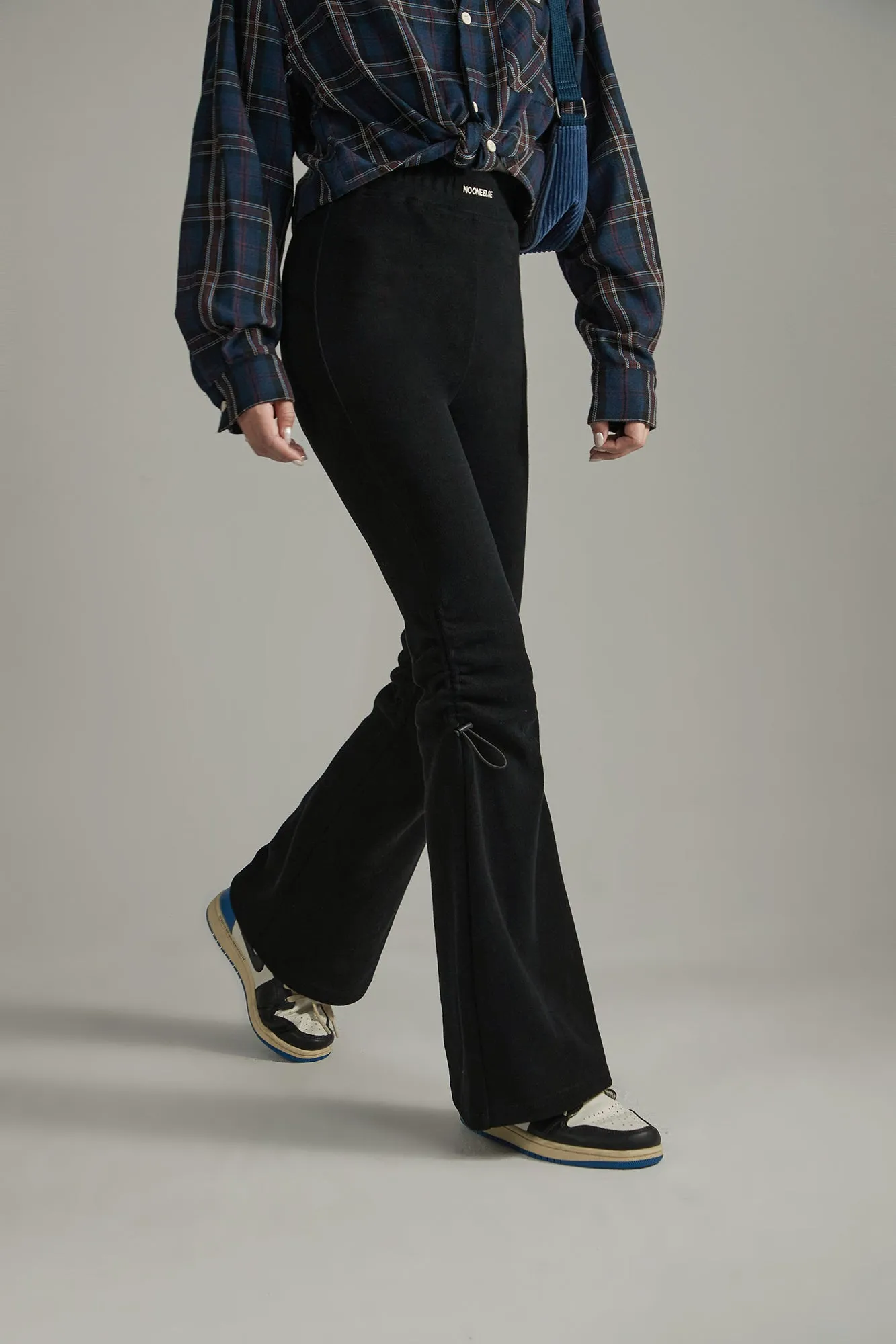 Shirring String Bootcut Pants