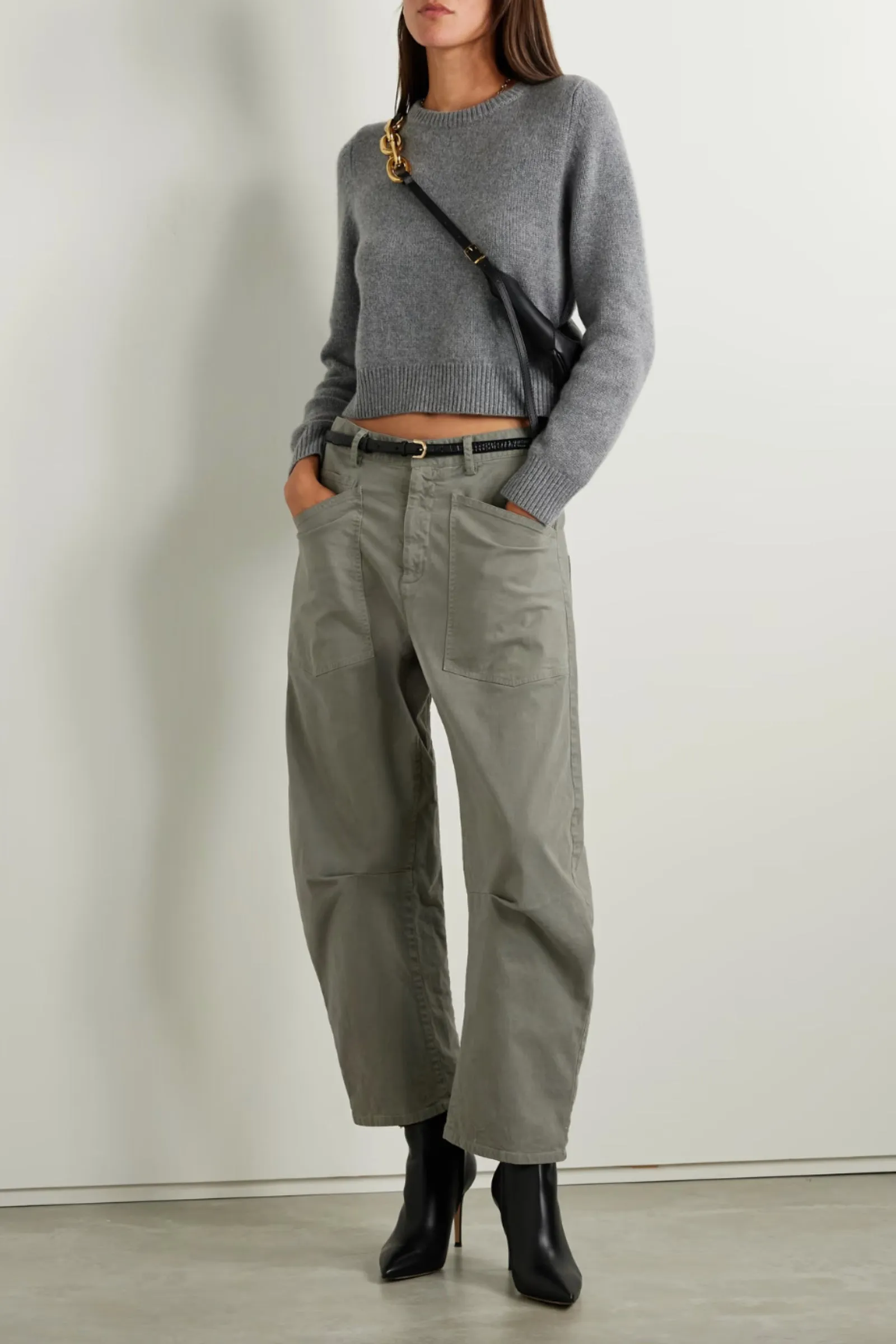 Shon Green Cotton-Blend Twill Tapered Pants