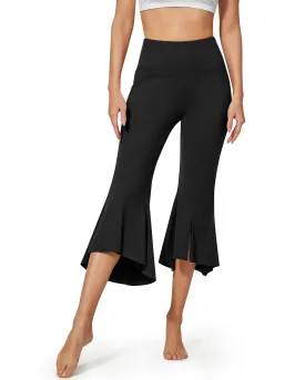Stretch High-Waist Ruffle Yoga Casual Capri Pants