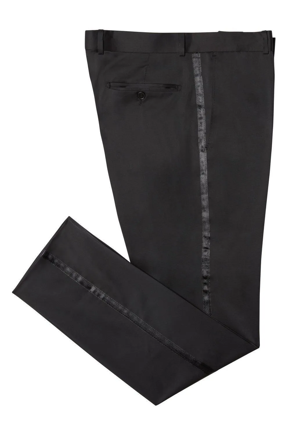 Striped Fitted Tuxedo Pants - Black