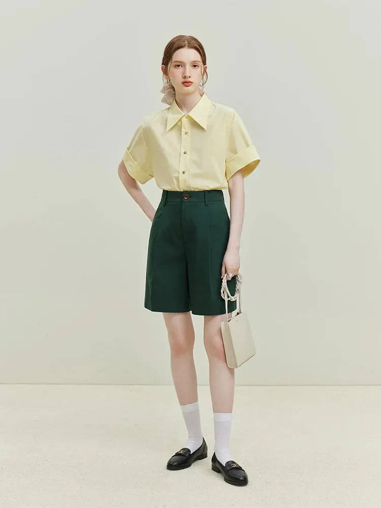Summer High Waist Thin Cotton Shorts
