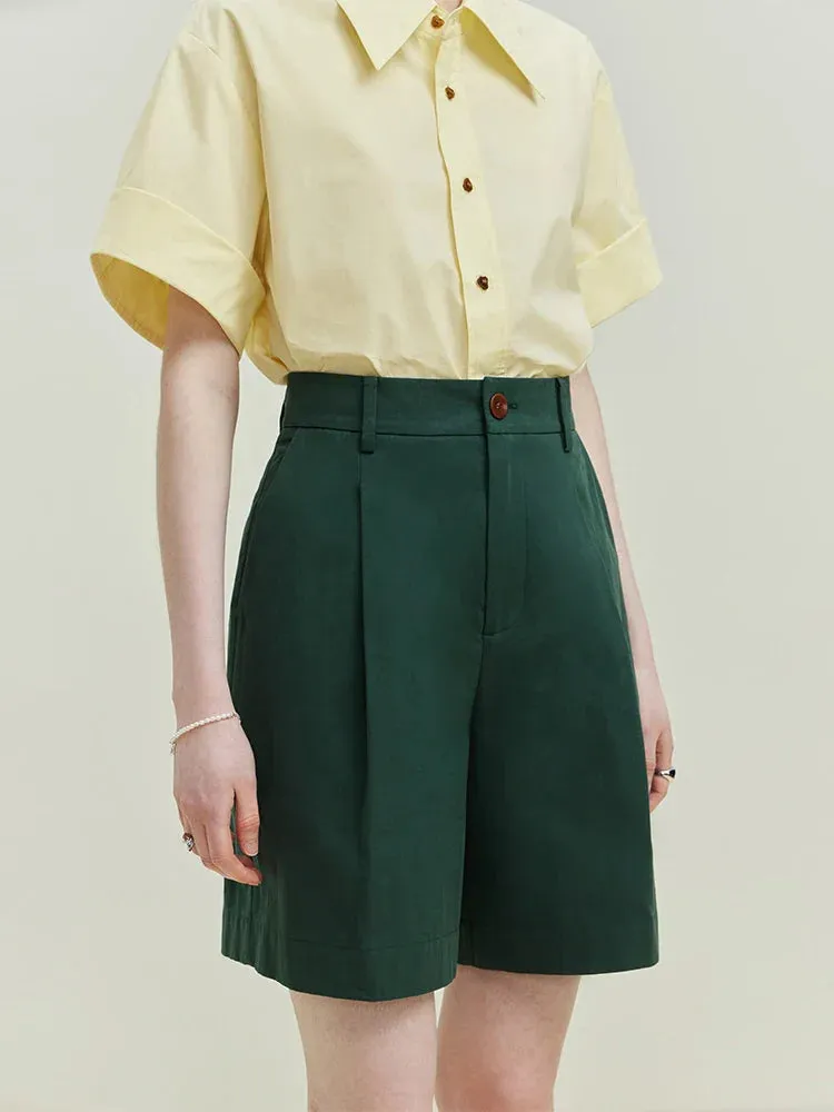 Summer High Waist Thin Cotton Shorts