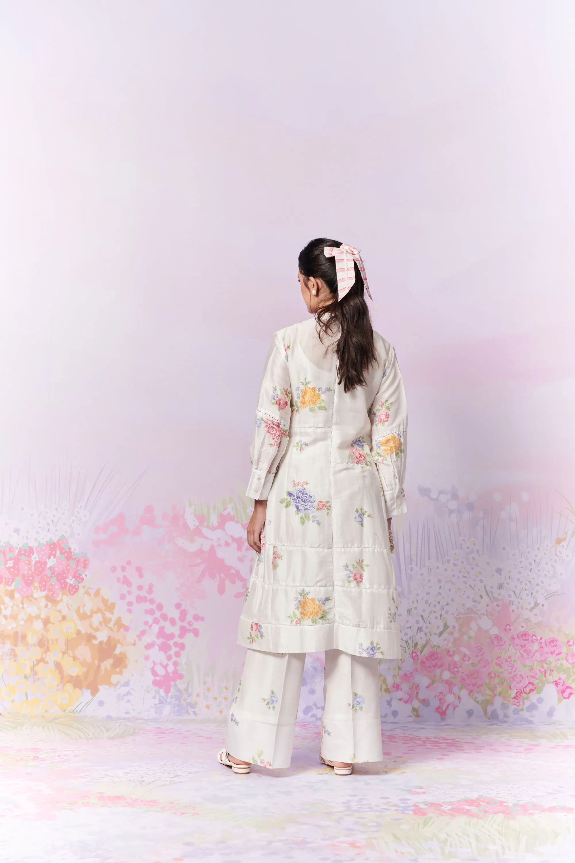Summer Rose Kurta And Trousers Co-Ord Set