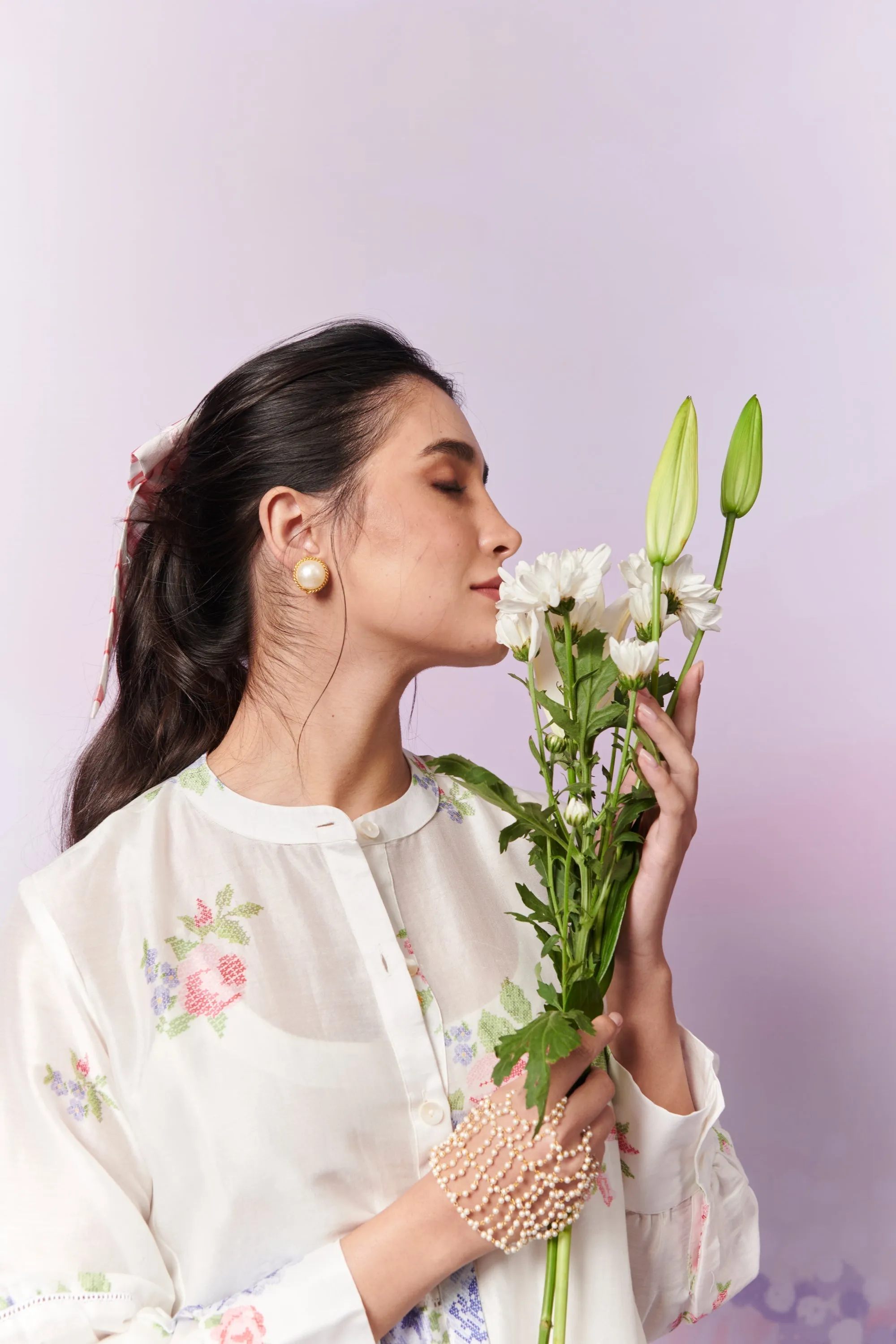 Summer Rose Kurta And Trousers Co-Ord Set