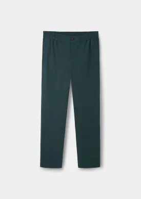 Teal Seersucker Drawstring Trousers