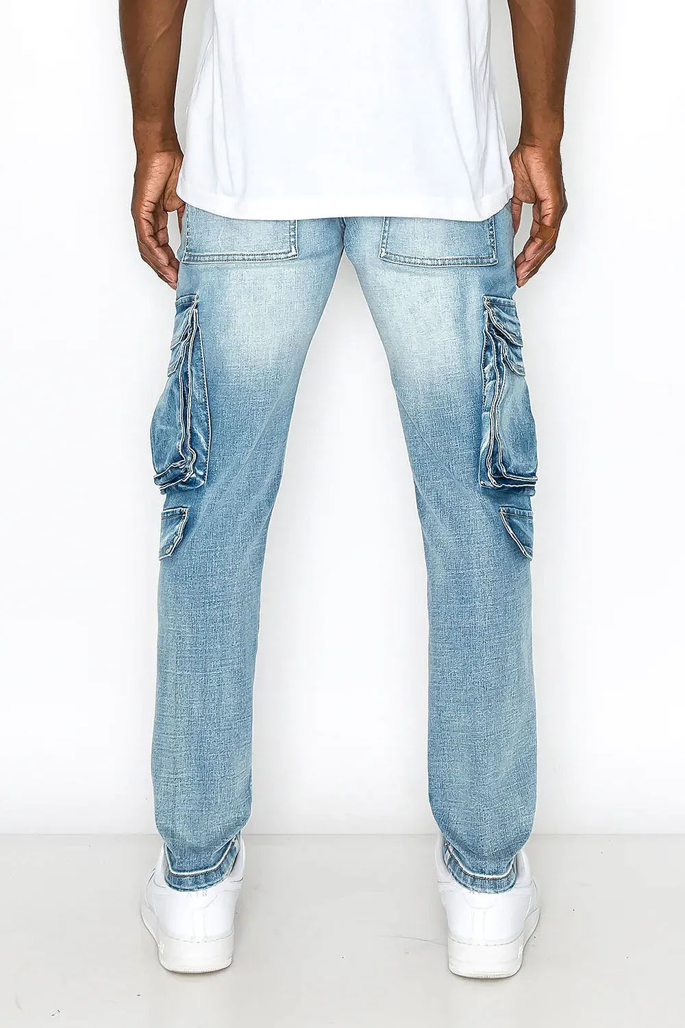 Utility Cargo Relaxed Slim Fit Denim Jeans
