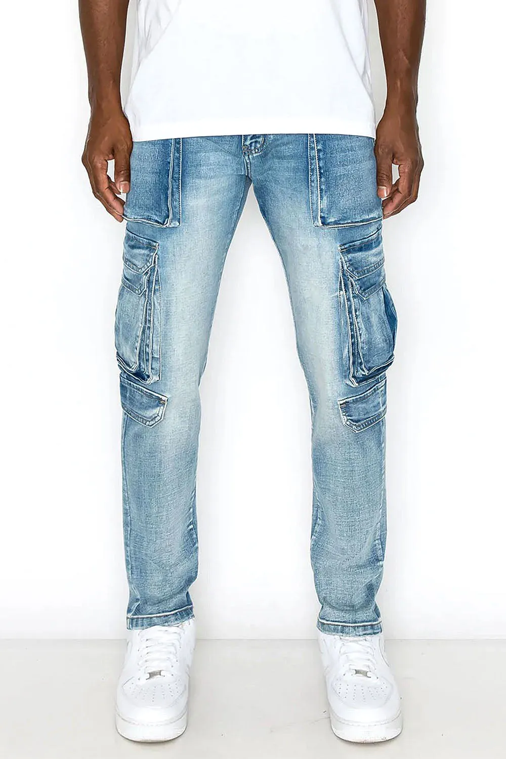 Utility Cargo Relaxed Slim Fit Denim Jeans