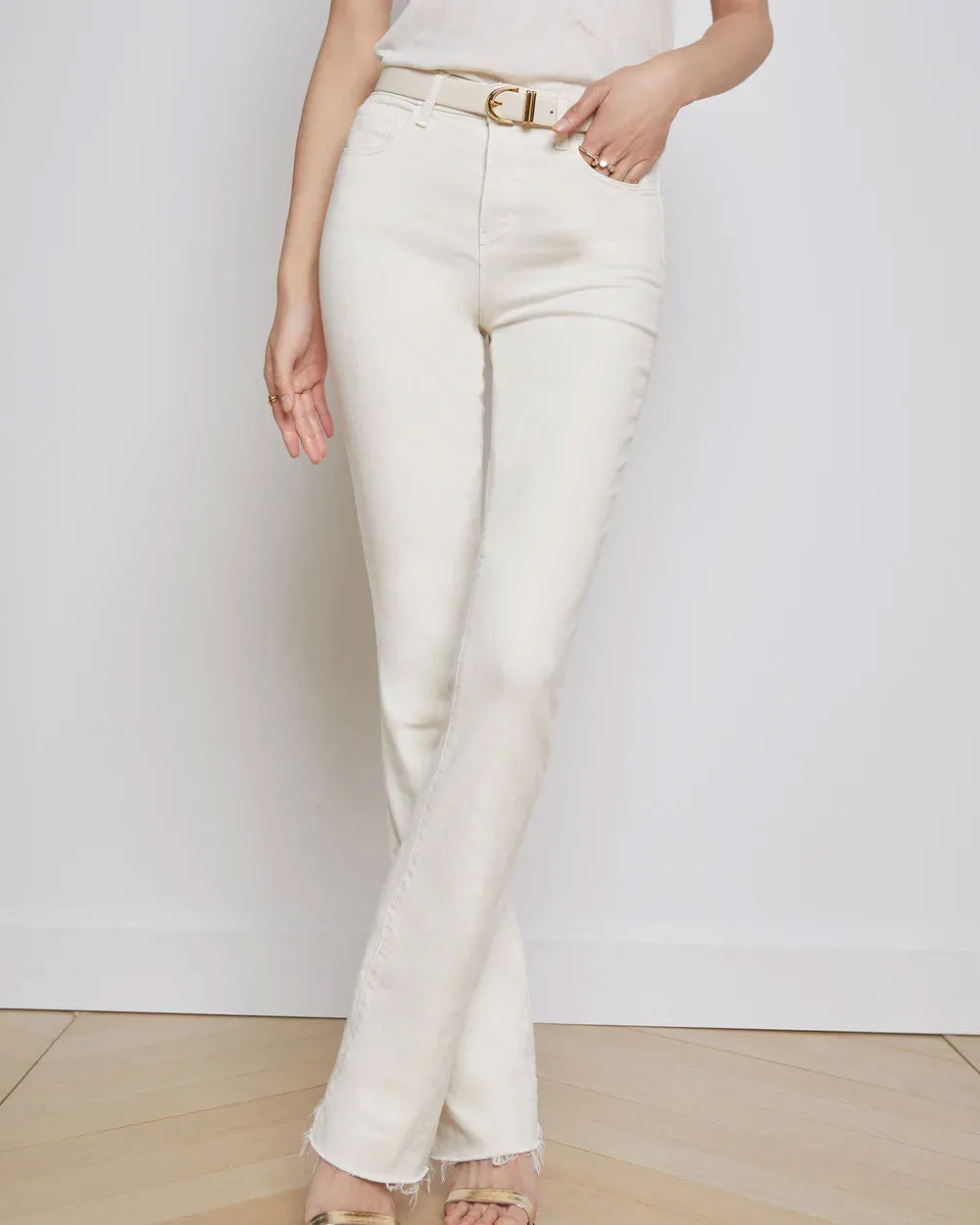 Vintage White High Rise Straight Pants