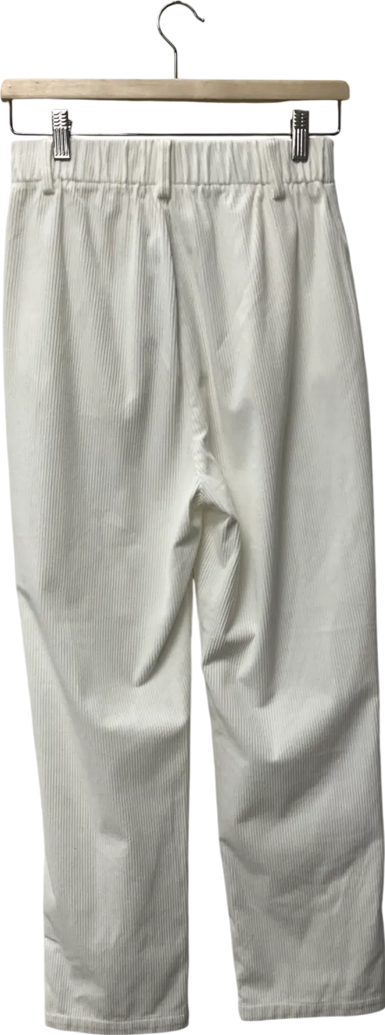 White Corduroy Trousers UK S