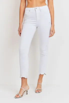 White High Rise Straight Jeans