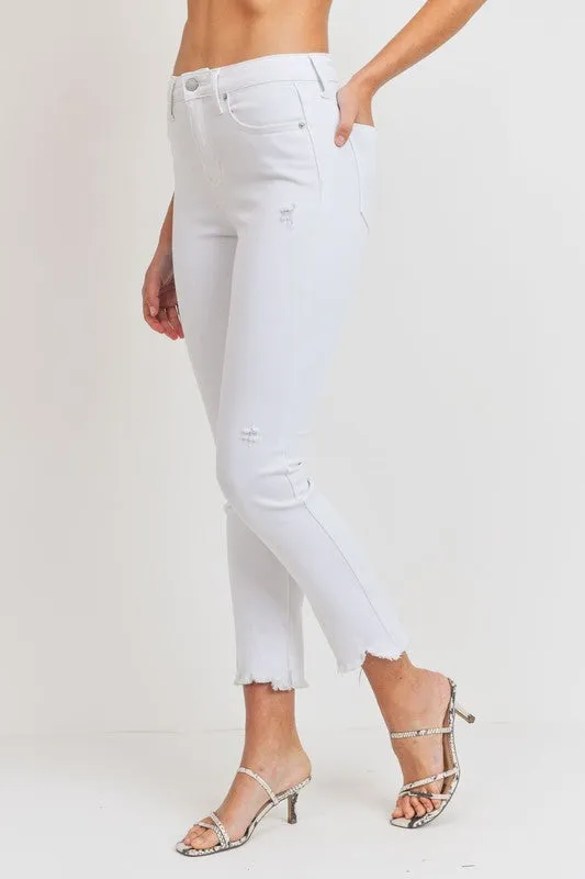 White High Rise Straight Jeans