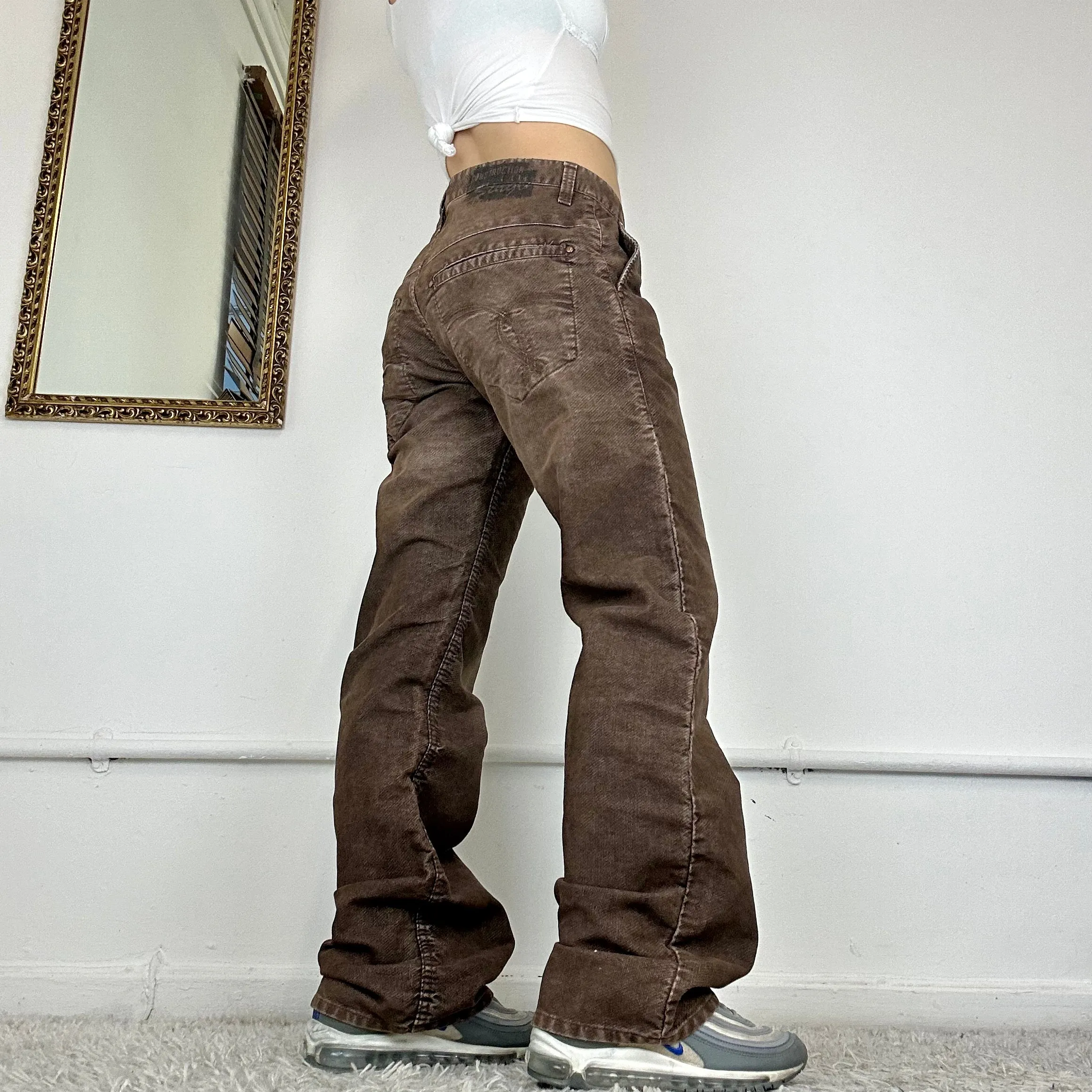 wide leg baggy curduroy trousers