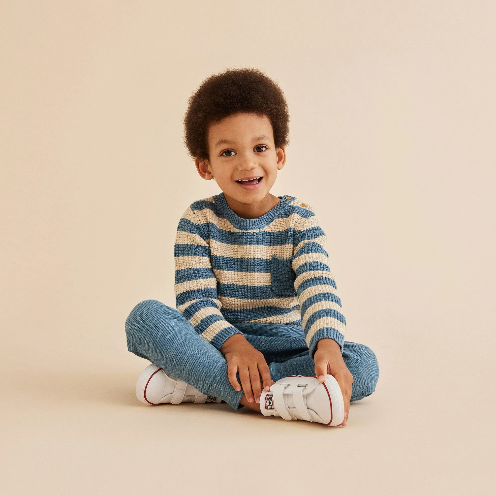Wilson and Frenchy Organic Waffle Slouch Pant - Bluestone