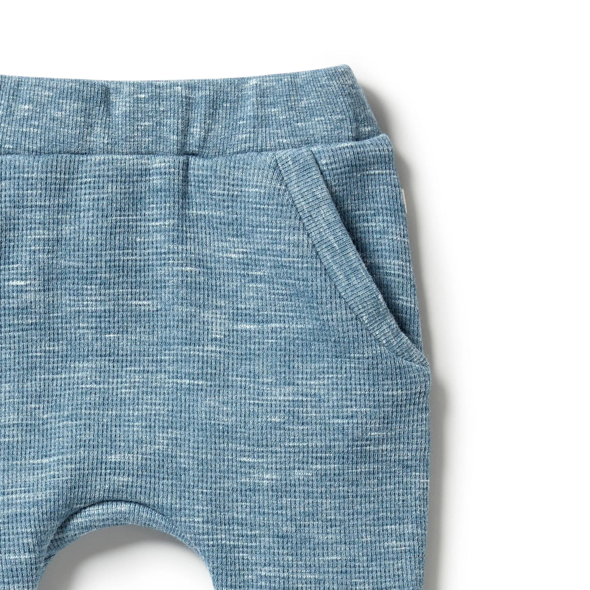 Wilson and Frenchy Organic Waffle Slouch Pant - Bluestone