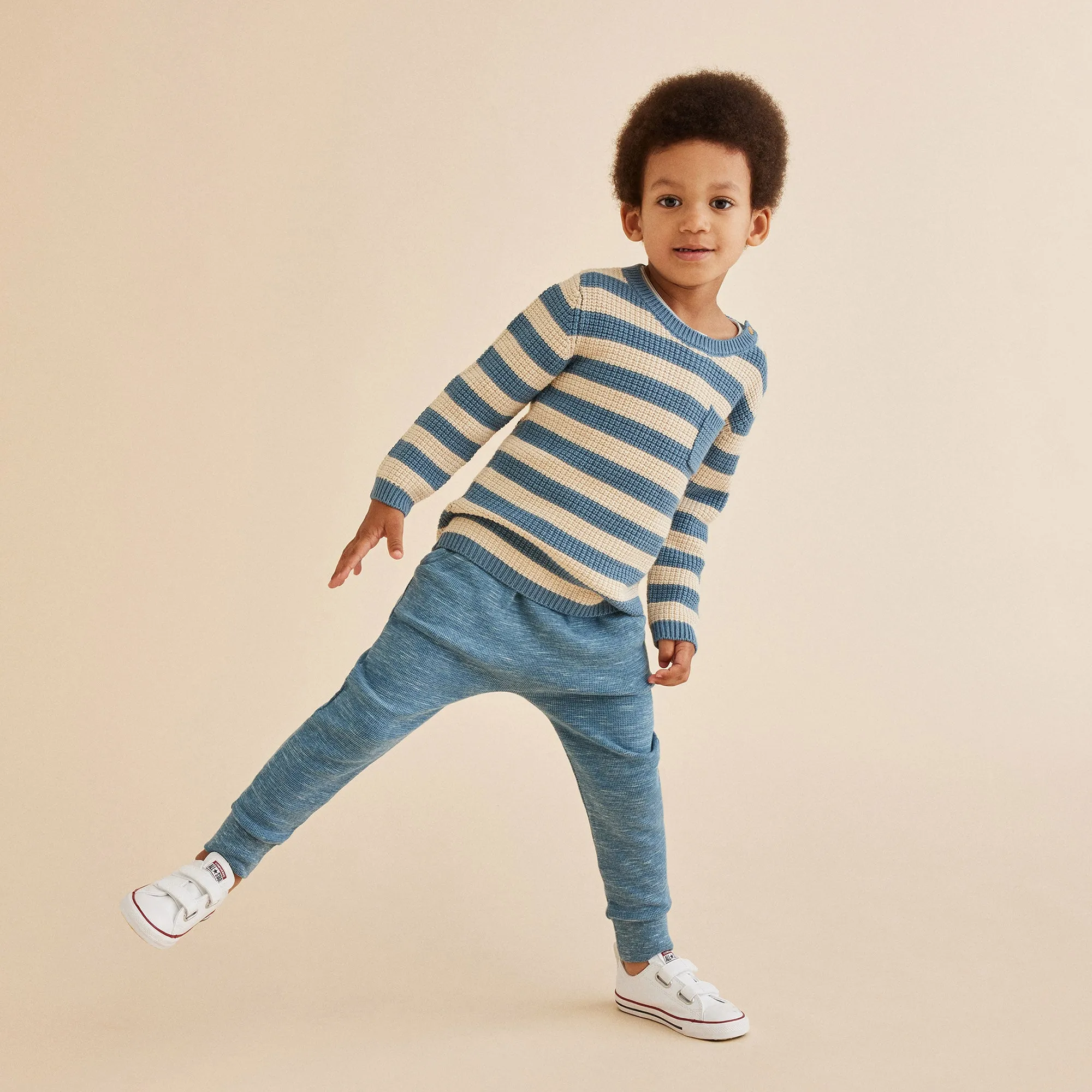Wilson and Frenchy Organic Waffle Slouch Pant - Bluestone