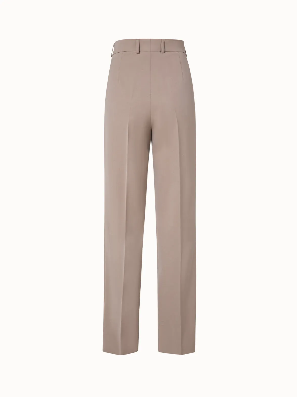 Wool Gabardine Pleated Tapered Pants