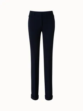 Wool Stretch Double-Face Bootcut Pants