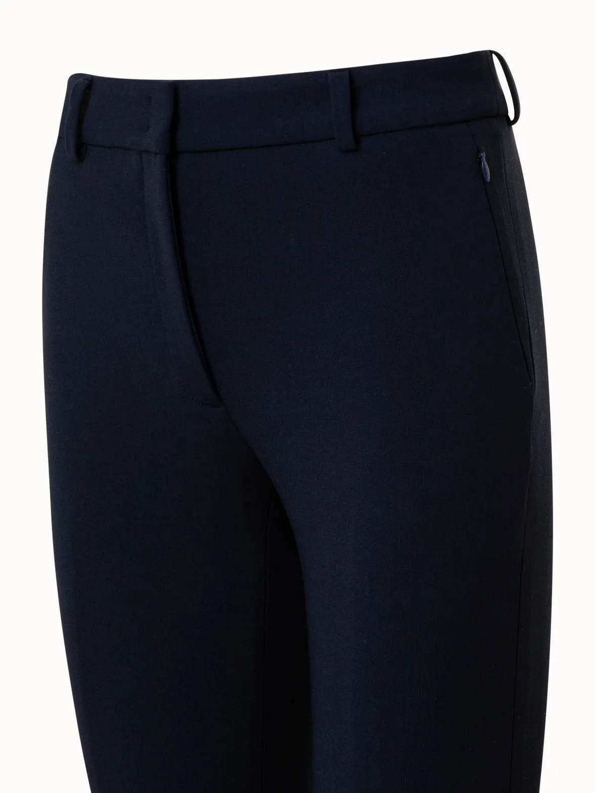 Wool Stretch Double-Face Bootcut Pants